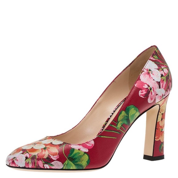 Gucci Bloom Floral Block Heels + Dustbag + Box - Picture 8 of 10